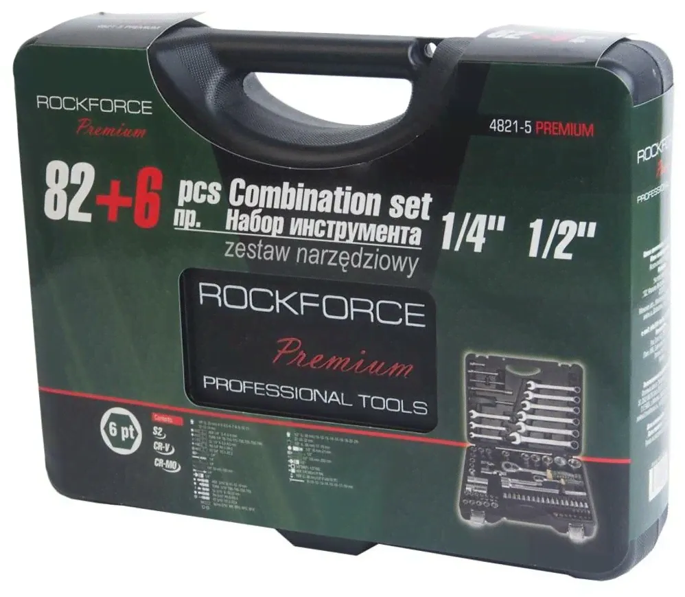 Набор инструментов 82 предмета+6 предметов слесарно-монтажный 1/2",1/4" ROCKFORCE RF-4821-5-PREMIUM-3